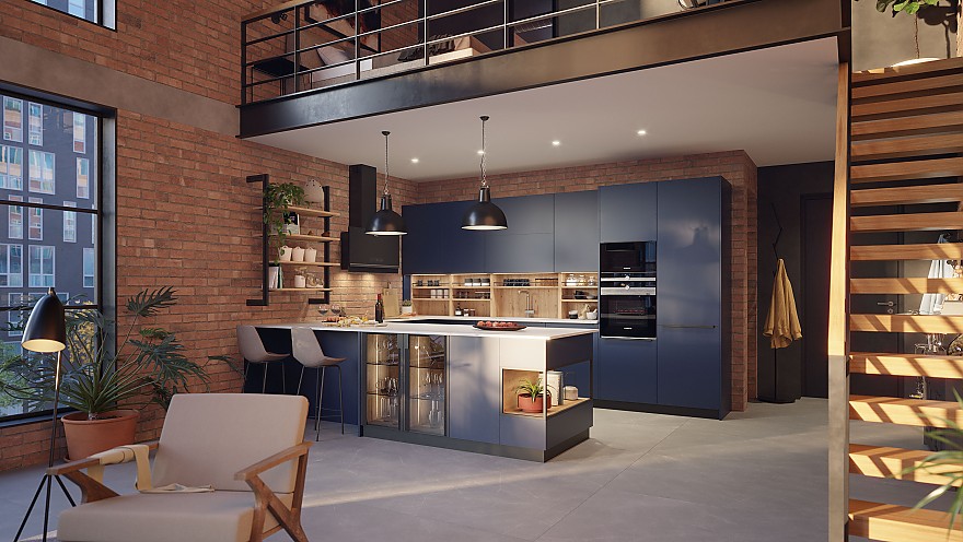 Kitchen PR19_Fenix blue